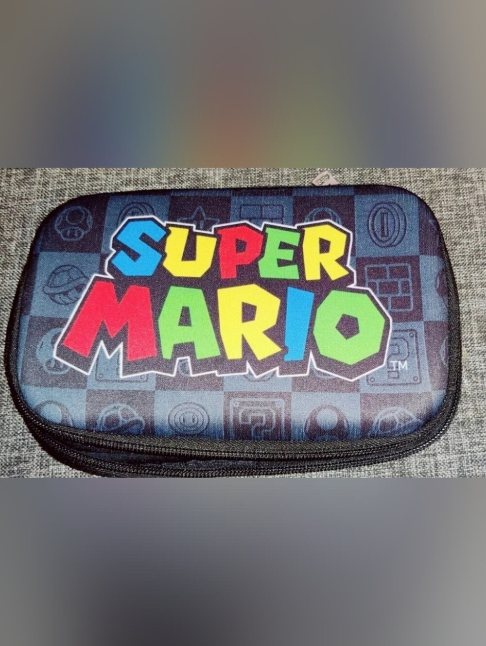 Nintendo 3DS Super Mario Official Zippered Case Black Accessory Innovations NWOT